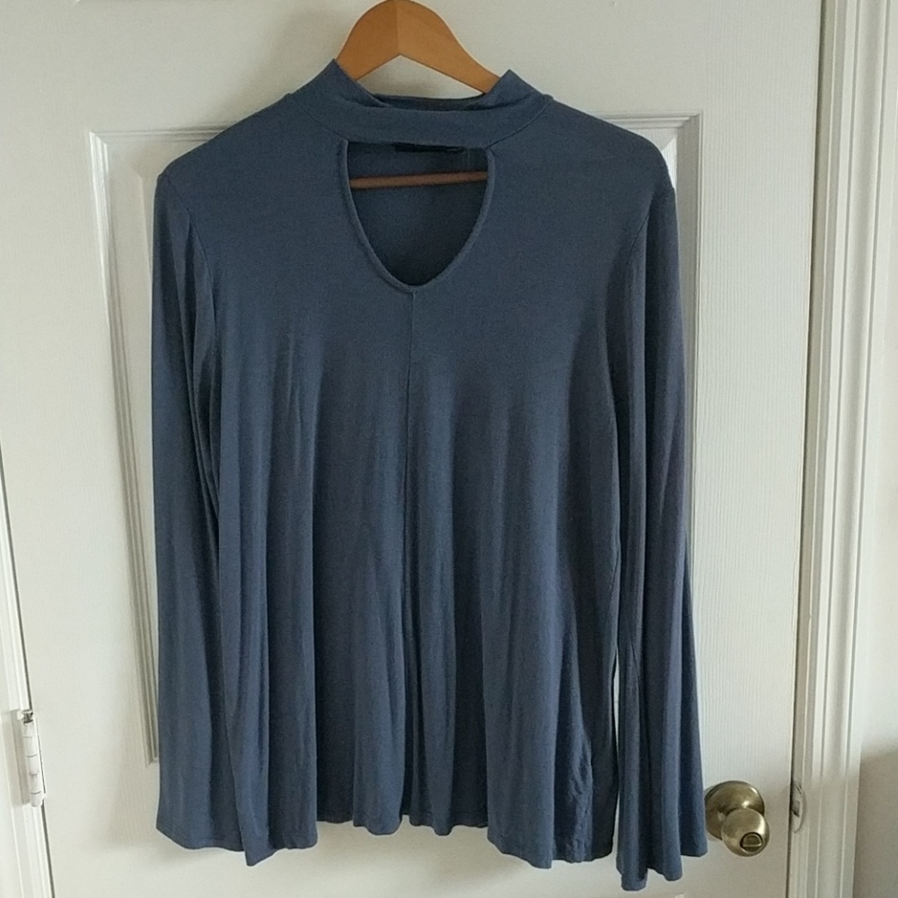 Pewter blue long sleev shirt